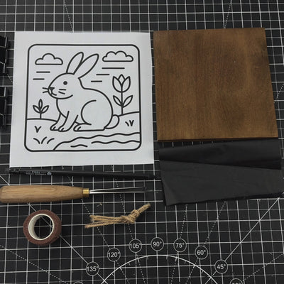 DIY Bunny Carving Kit – Wood Art Set with V-Chisel & Video Guide