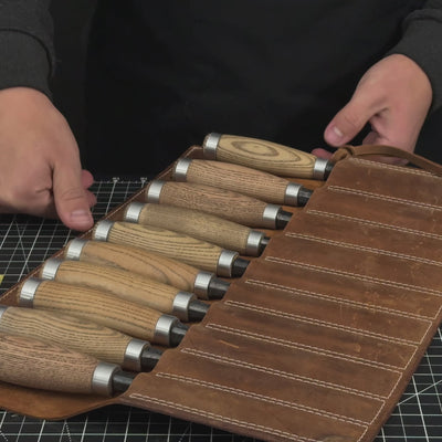 Set di 10 scalpelli per intaglio del legno