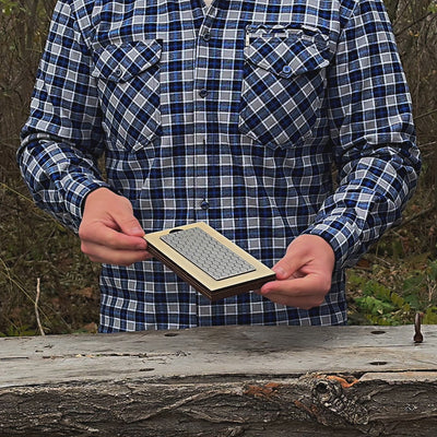 Pierre à aiguiser diamantée avec support en bois – Grain 600 pour couteaux et outils