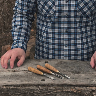 Juego de cinceles y gubias de tallado de madera de 3 piezas