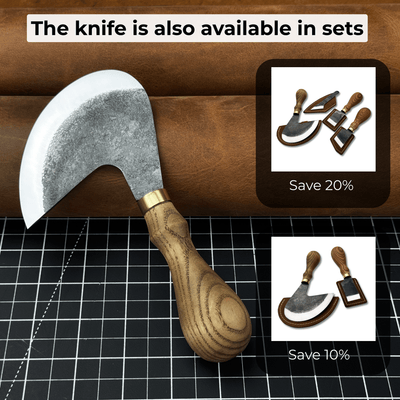Professional Leather Crafting Half Round Knife, 10.5 cm (4.1 inches) - 10