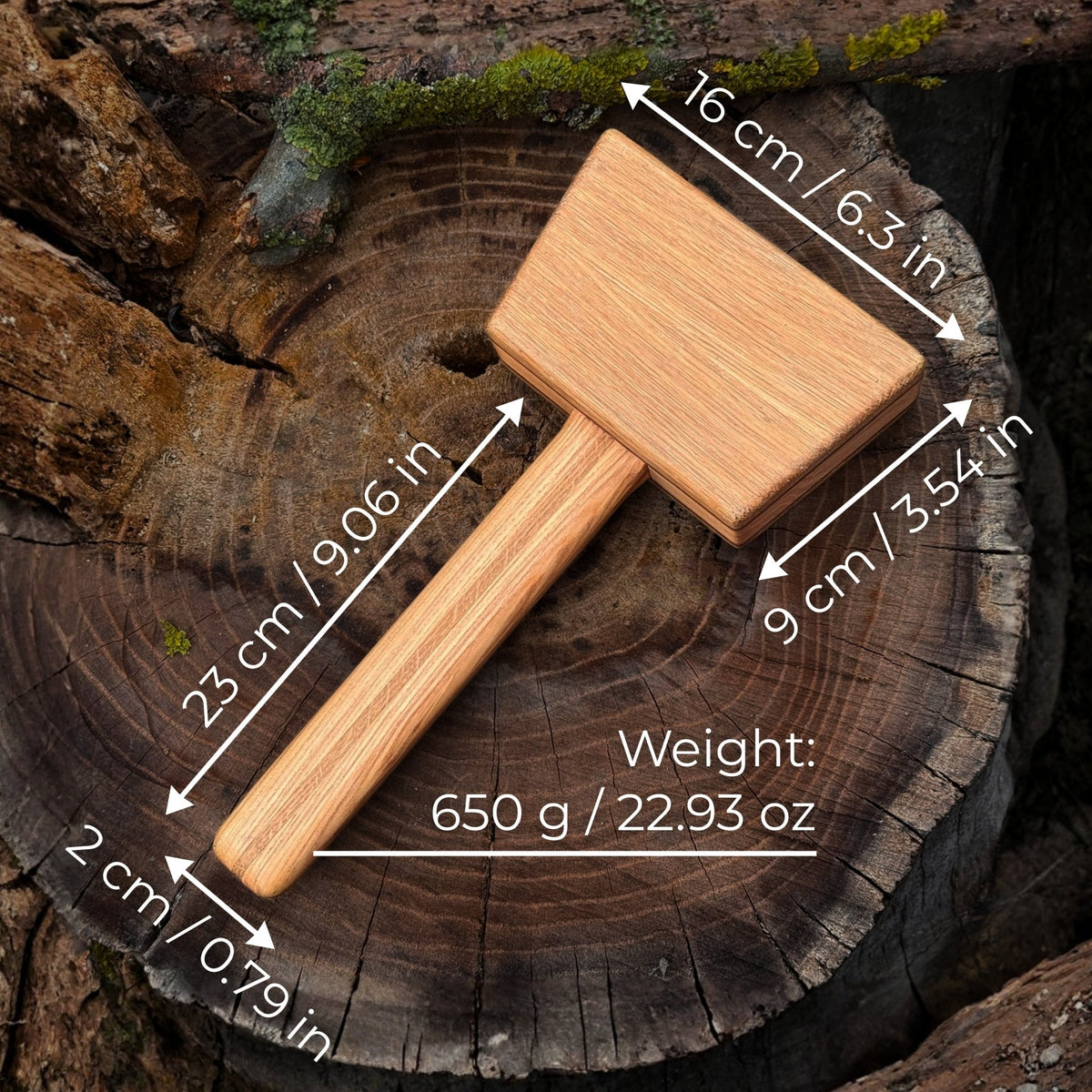 Quiet 23 oz Wooden Mallet (Mallet Tool) - Sharky Forged Steel Tools