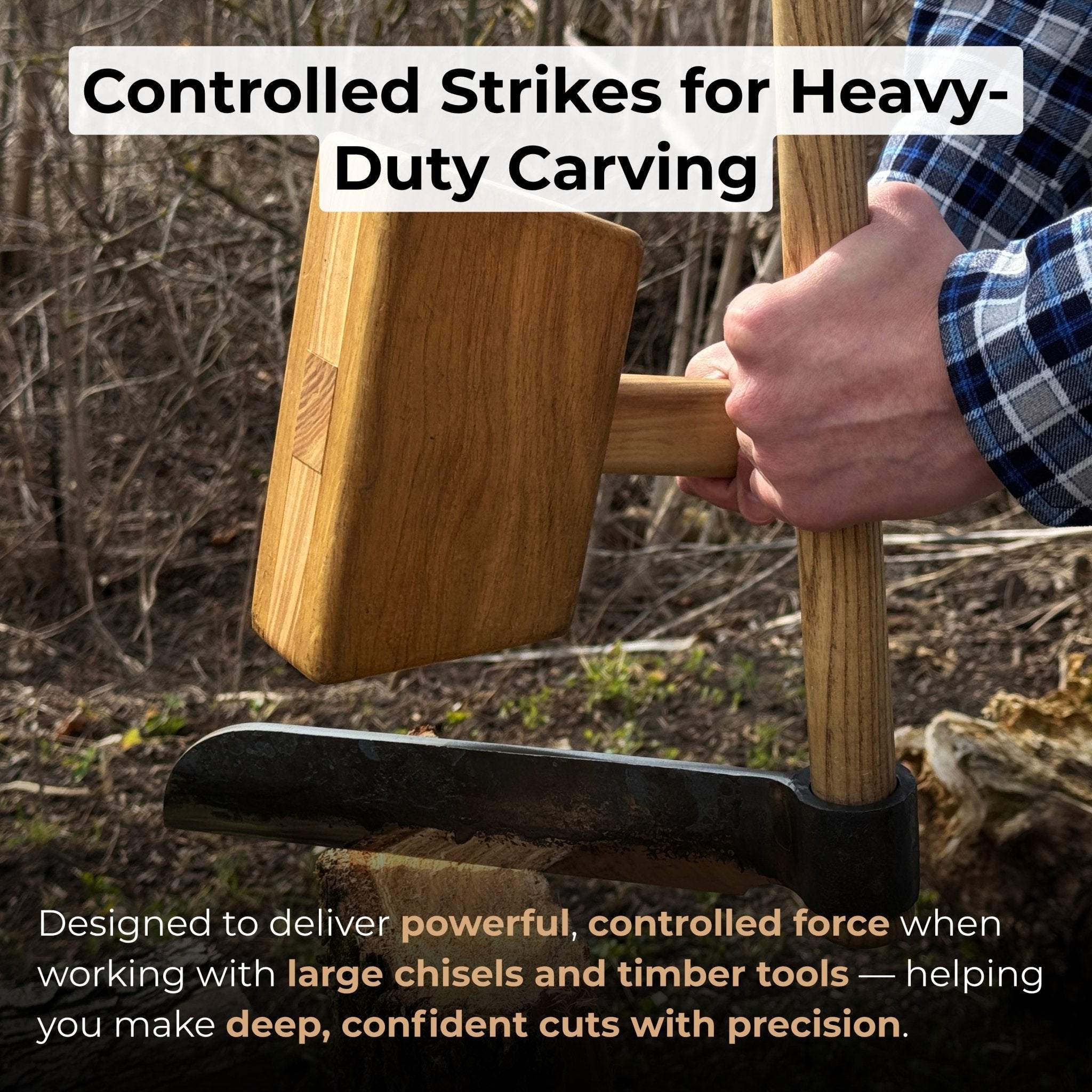 Quiet 35 oz Wooden Mallet (Mallet Tool) - 5