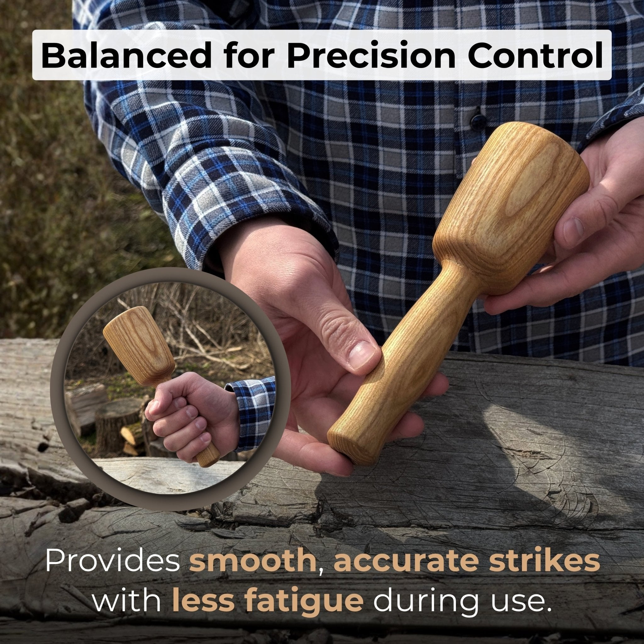 Quiet 7 oz. Wooden Mallet (Mallet Tool) - 3
