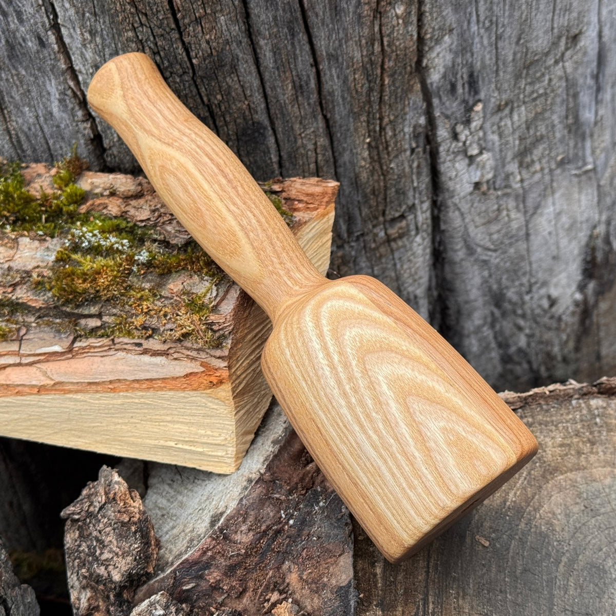 Quiet 7 oz. Wooden Mallet (Mallet Tool) - Sharky Forged Steel Tools