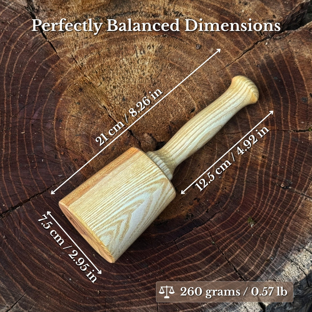 Quiet 9.17 oz. Wooden Mallet (Mallet Tool) - 3