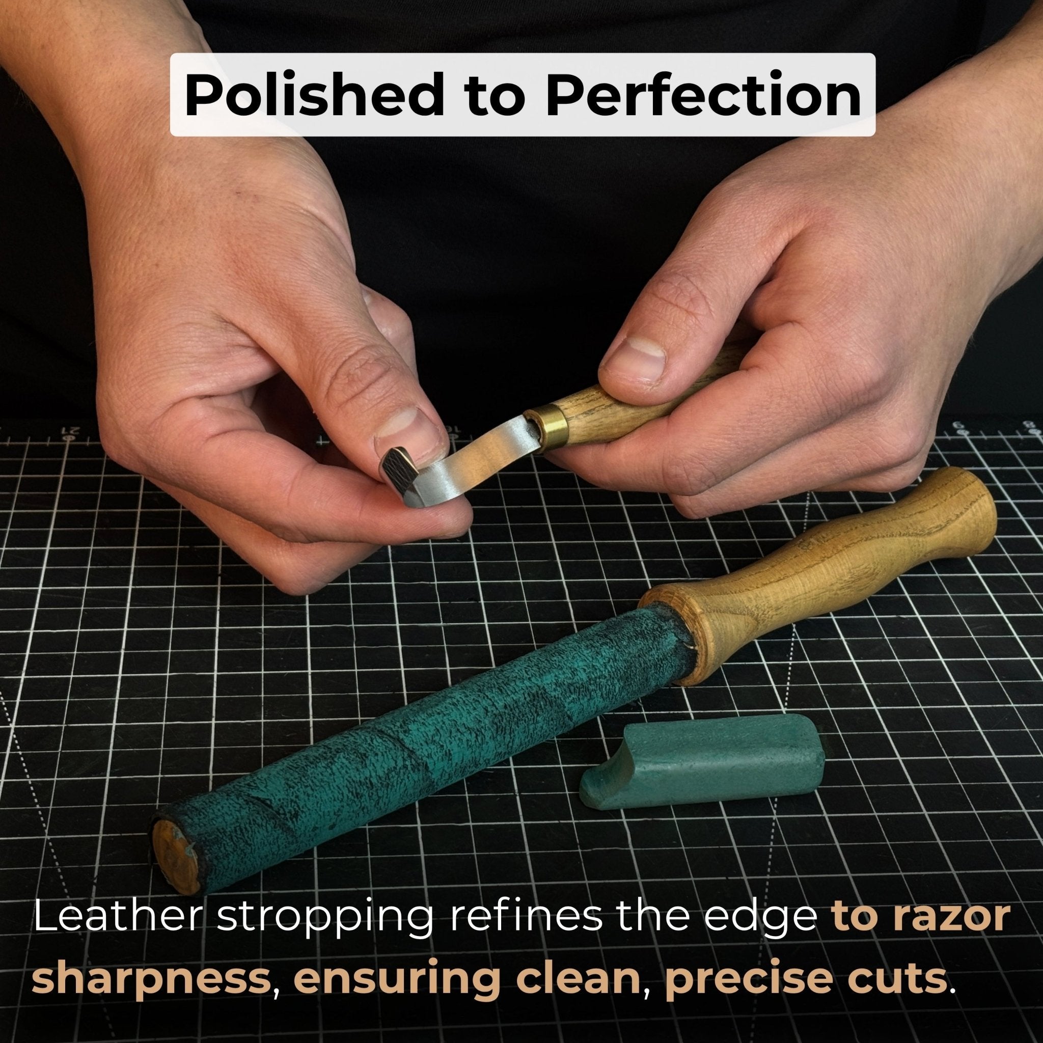 Round Leather Strop For Knife Sharpening - 5