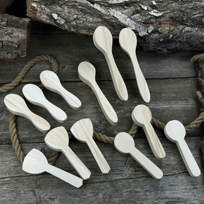Set of 12 Linden Wood Spoon Carving Blanks - 1