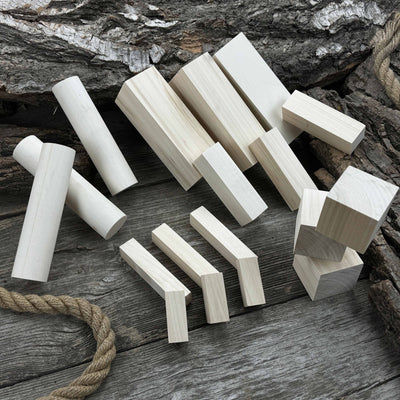 Set of 18 Assorted Linden Wood Carving Blanks - 5