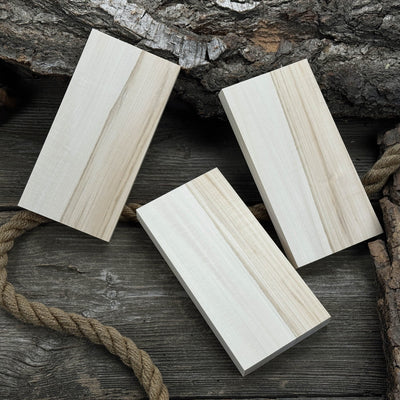 Set of 3 Flat Linden Wood Carving Blanks - 3