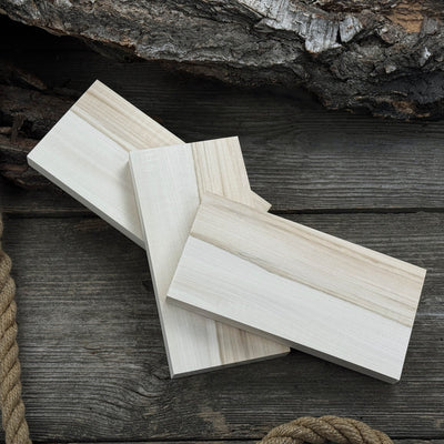 Set of 3 Flat Linden Wood Carving Blanks - 8