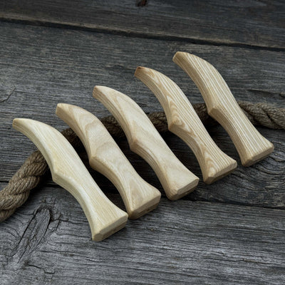 Set of 5 Ash Wood Knife Handles - 2