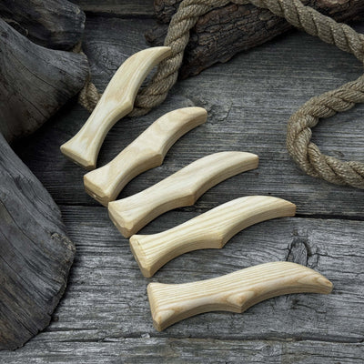Set of 5 Ash Wood Knife Handles - 4