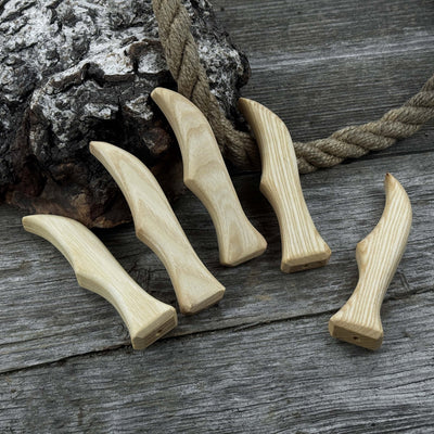 Set of 5 Ash Wood Knife Handles - 7