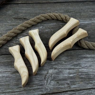 Set of 5 Ash Wood Knife Handles - 6