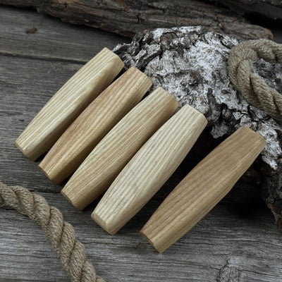 Set of 5 Replacement Wooden Handles for Knives and Drawknives - 7