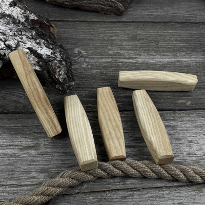 Set of 5 Replacement Wooden Handles for Knives and Drawknives - 8