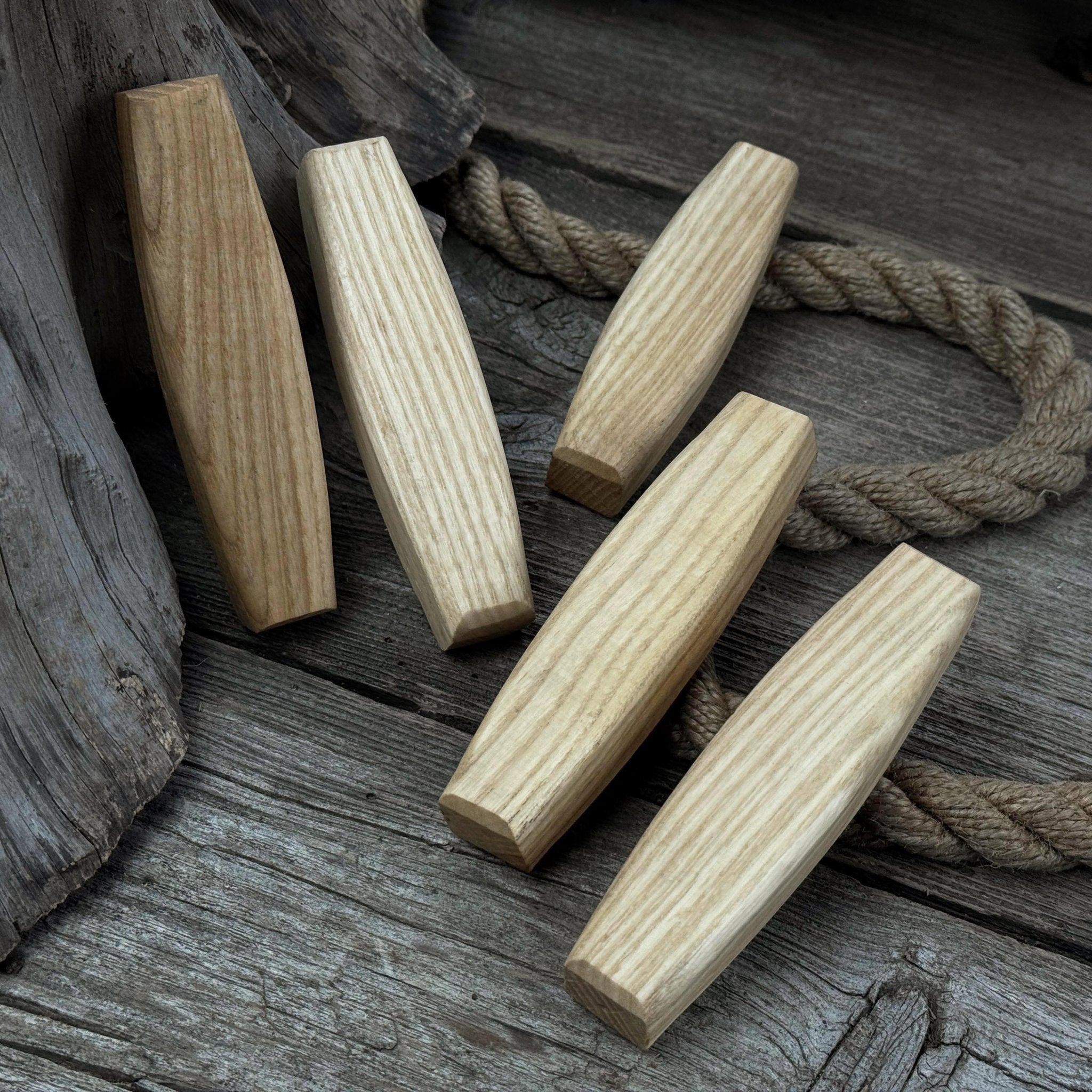 Set of 5 Replacement Wooden Handles for Knives and Drawknives - 6