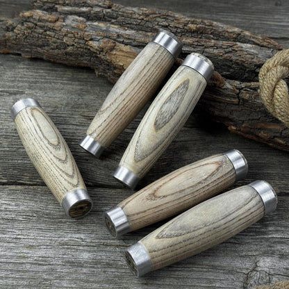 Set of 5 Replacement Wooden Handles with Aluminum Rings - 3