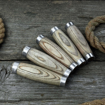 Set of 5 Replacement Wooden Handles with Aluminum Rings - 2