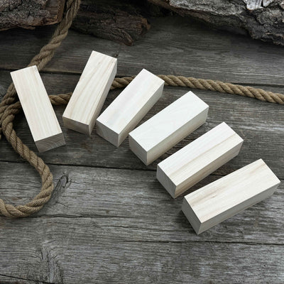 Set of 6 Large Linden Wood Carving Blanks - 10