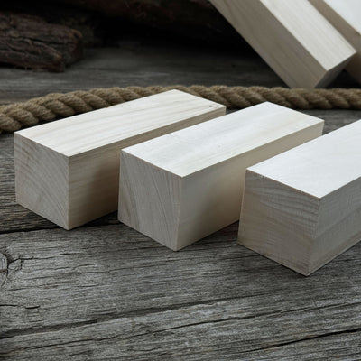 Set of 6 Large Linden Wood Carving Blanks - 9