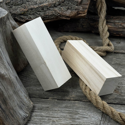 Set of 6 Large Linden Wood Carving Blanks - 5