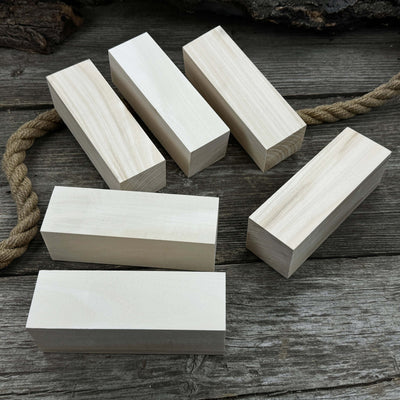 Set of 6 Large Linden Wood Carving Blanks - 7