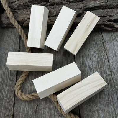Set of 6 Large Linden Wood Carving Blanks - 6
