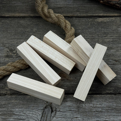 Set of 6 Linden Wood Carving Blanks, 10 x 2 x 2 cm (3.94 x 0.79 x 0.79 in) - 9