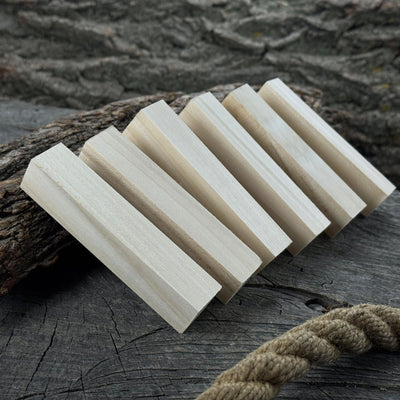 Set of 6 Linden Wood Carving Blanks, 10 x 2 x 2 cm (3.94 x 0.79 x 0.79 in) - 3