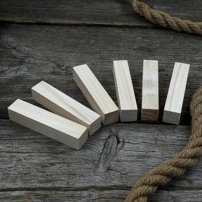Set of 6 Linden Wood Carving Blanks, 10 x 2 x 2 cm (3.94 x 0.79 x 0.79 in) - 6