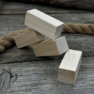 Set of 6 Linden Wood Carving Blanks, 5 × 2 × 2 cm (1.97 × 0.79 × 0.79 in) - 10