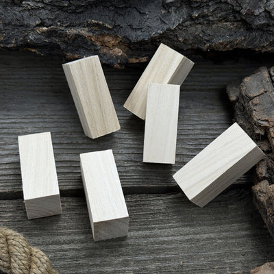 Set of 6 Linden Wood Carving Blanks, 5 × 2 × 2 cm (1.97 × 0.79 × 0.79 in) - 1
