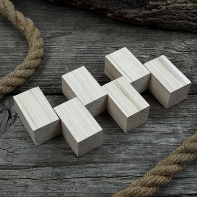 Set of 6 Linden Wood Carving Blanks, 5 × 3 × 3 cm (1.97 × 1.18 × 1.18 in) - 1