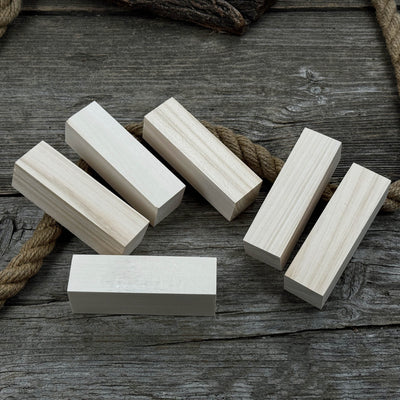 Set of 6 Medium Rectangular Linden Wood Carving Blanks - 2