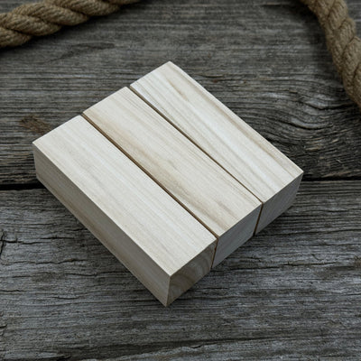 Set of 6 Medium Rectangular Linden Wood Carving Blanks - 8