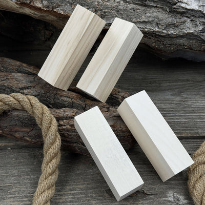 Set of 6 Medium Rectangular Linden Wood Carving Blanks - 5