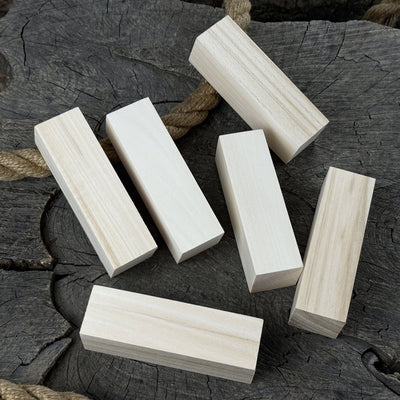 Set of 6 Medium Rectangular Linden Wood Carving Blanks - 6