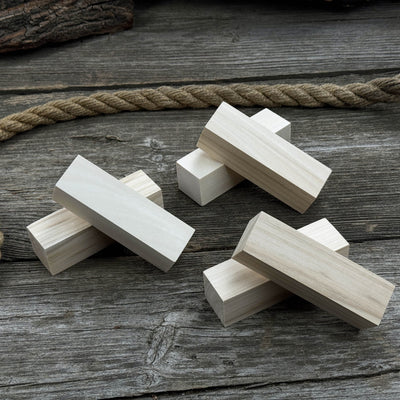 Set of 6 Medium Rectangular Linden Wood Carving Blanks - 10