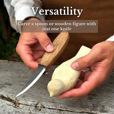 Sloyd Carving Knife with Leather Sheath, Blade 9 cm (3.54 inches) - 10