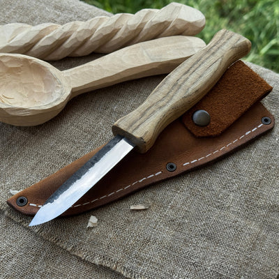 Sloyd Knife with Leather Sheath, 8 cm (3.15 inches) - 1