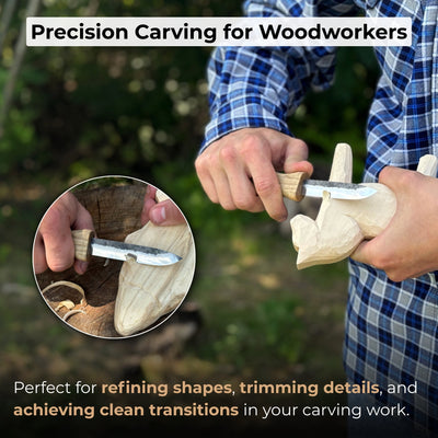 Sloyd Knife with Leather Sheath, 8 cm (3.15 inches) - 7