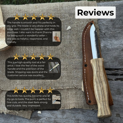 Sloyd Knife with Leather Sheath, 8 cm (3.15 inches) - 9