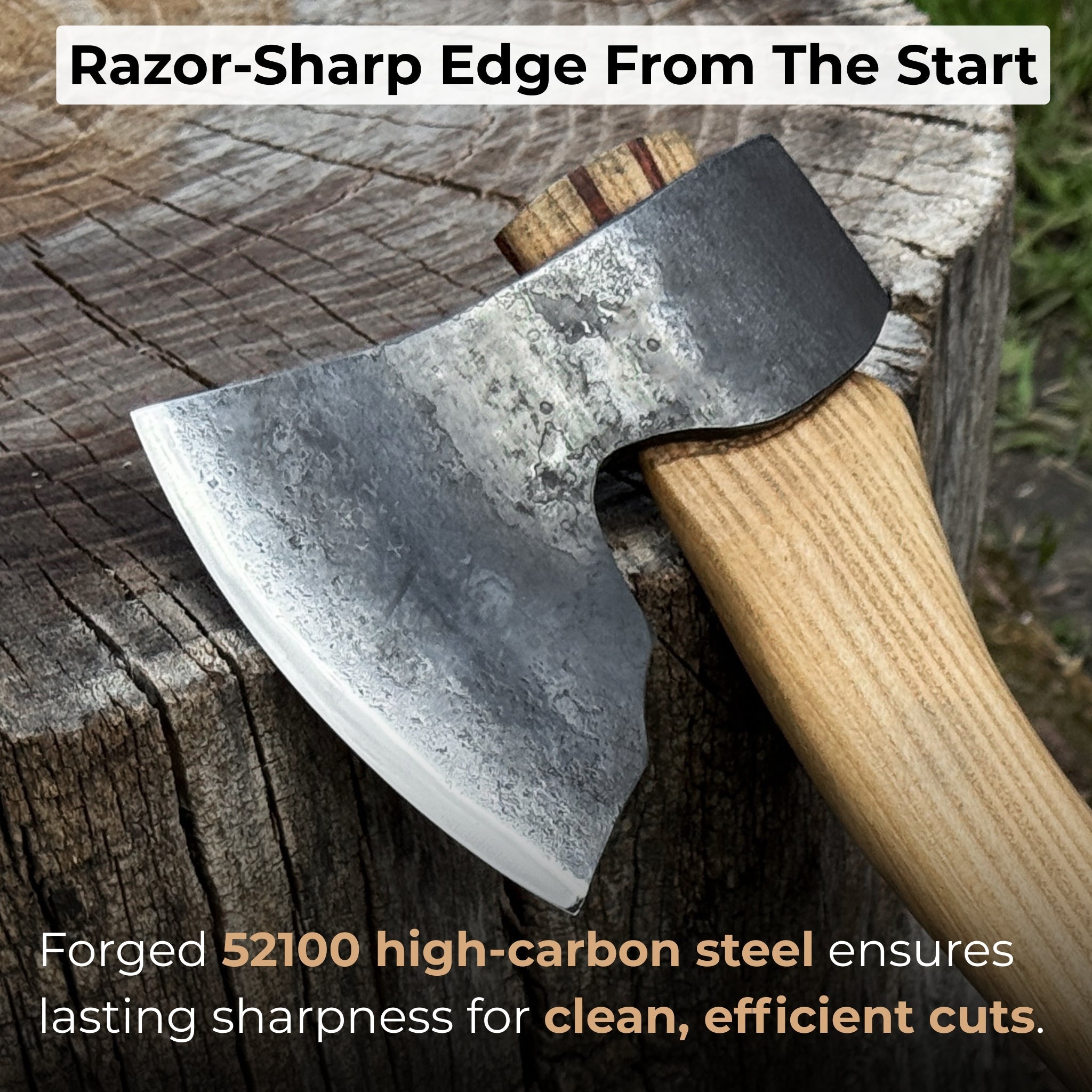 Small Carving Axe, 0.66 kg (1.46 lb) with Wooden Gift Box - 3