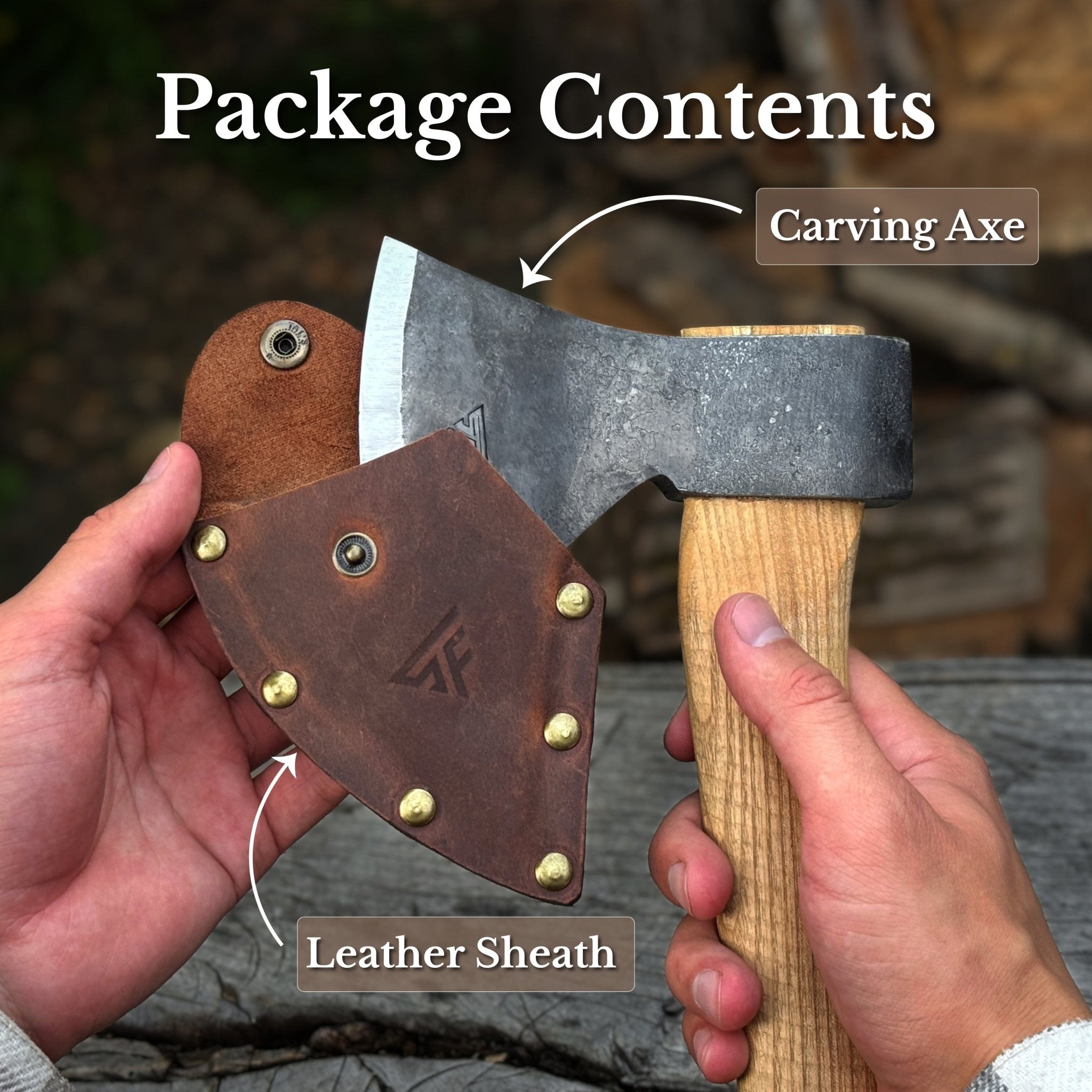 Small Carving Axe, 630 g (1.39 lb) - 9