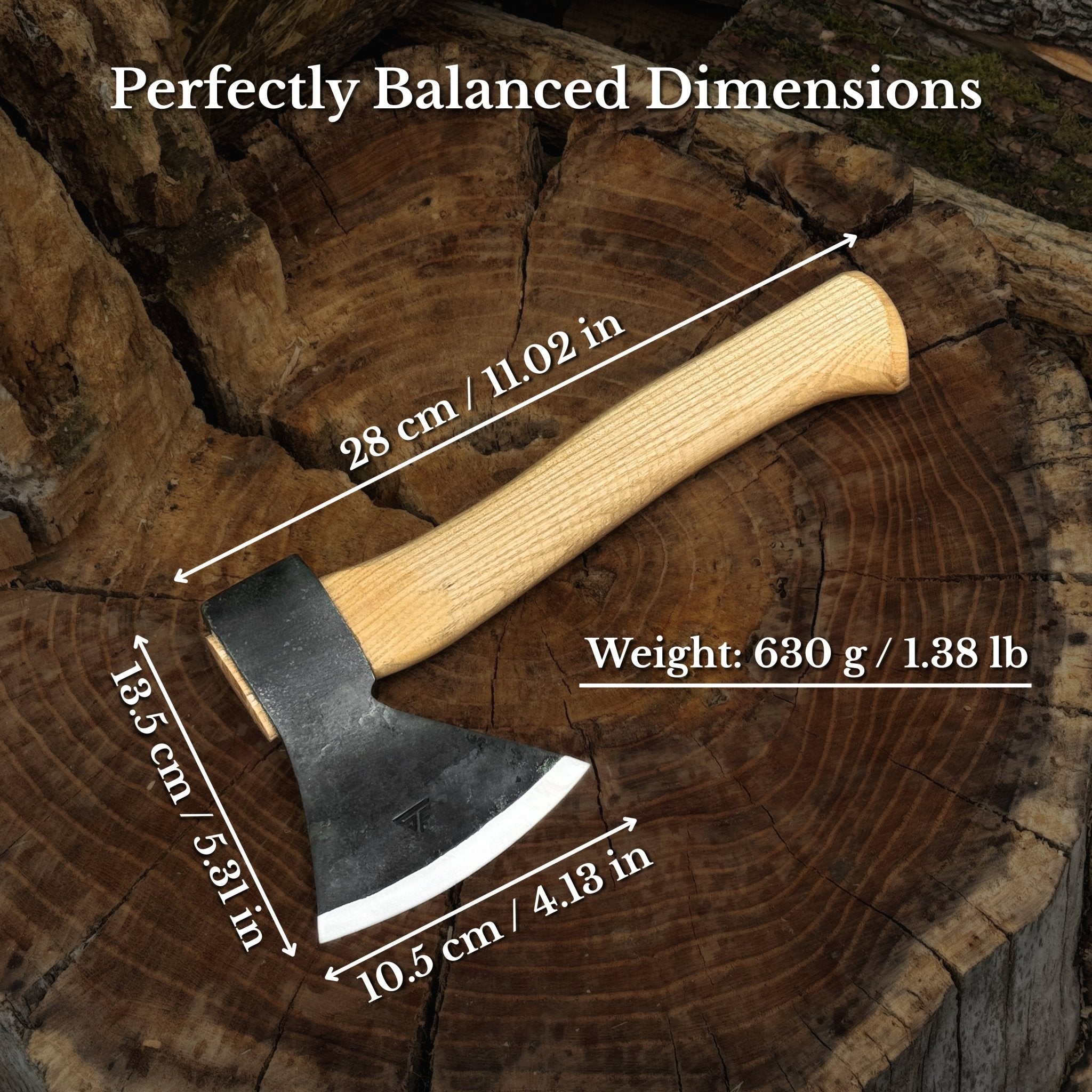 Small Carving Axe, 630 g (1.39 lb) - 2