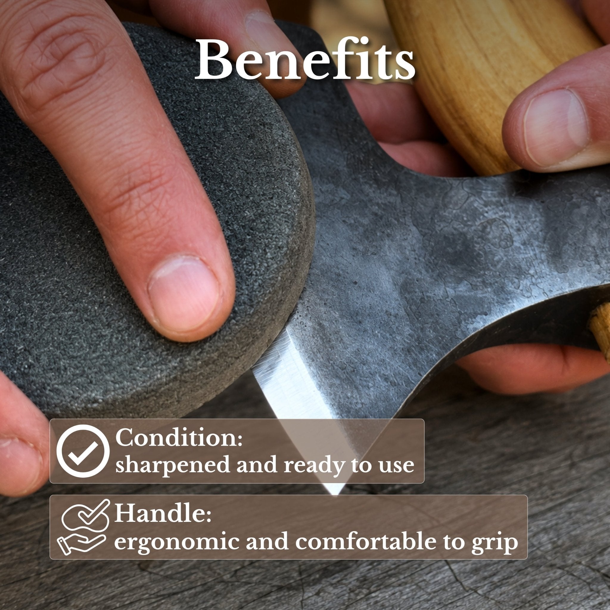 Small Carving Axe, 650 g (1.43 lb) - 8