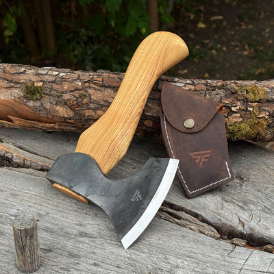 Small Carving Axe with Leather Sheath, 0.47 kg (1 lb) - 1