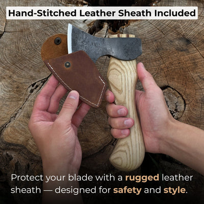 Small Carving Axe with Leather Sheath, 0.47 kg (1 lb) - 5